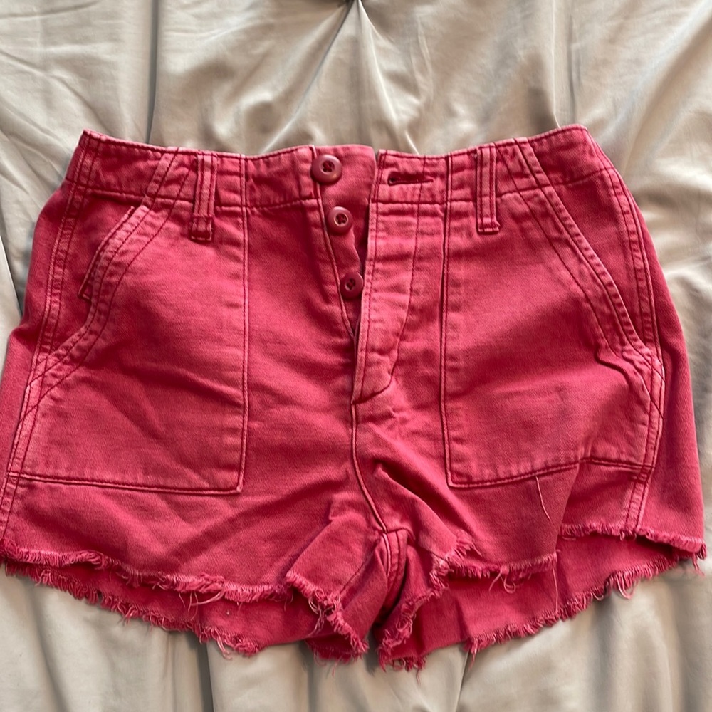 American Eagle Red Twill Shorts 00